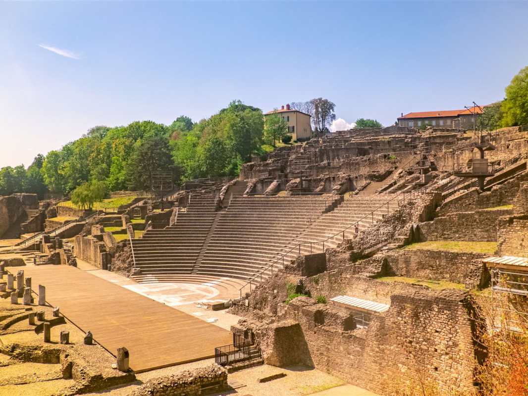 historische bauwerke, frankreich, lyon, antikes theater, römisches theater, fourière