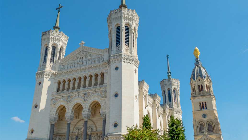 historische bauwerke, frankreich, lyon, basilika, notre-dame de fourvere