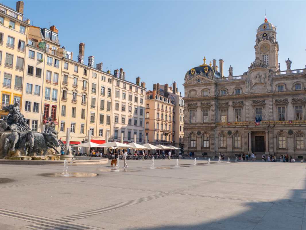 historische gebäude, frankreich, lyon, place terreaux
