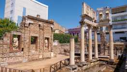 historische bauwerke, spanien, mérida, portikus, römisches forum