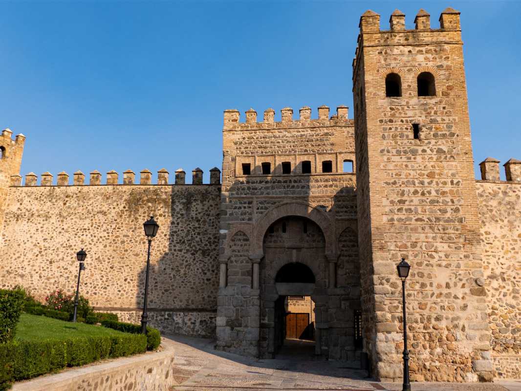 historische bauwerke, spanien, toledo, stadttor, stadtmauer, alfonso VI. , antigua, bisagra